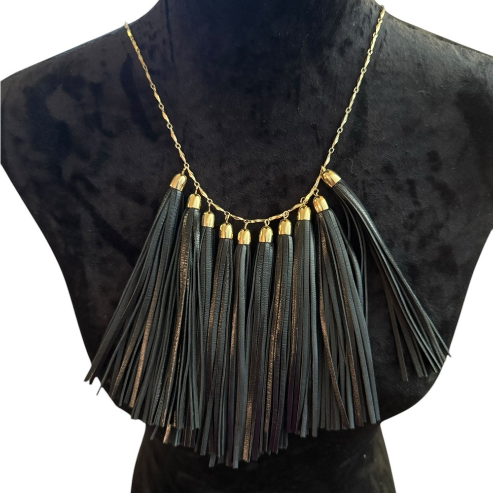 BaubleBar Black and Gold Tassel Necklace - Picture 9 of 11